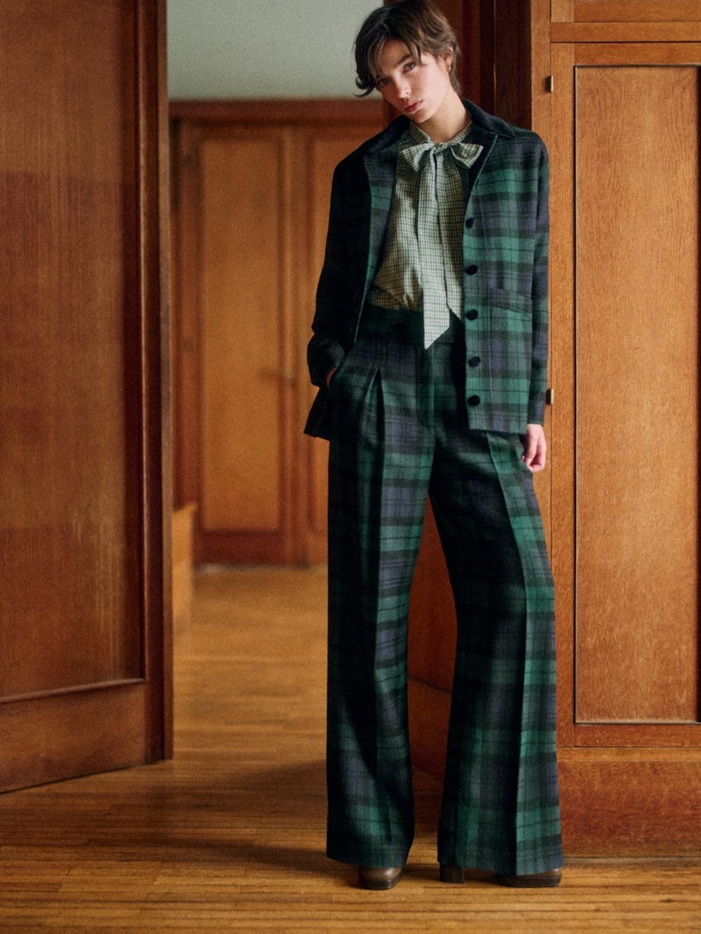Sezane will jacket MDLO Batley Check size XXS NWT
